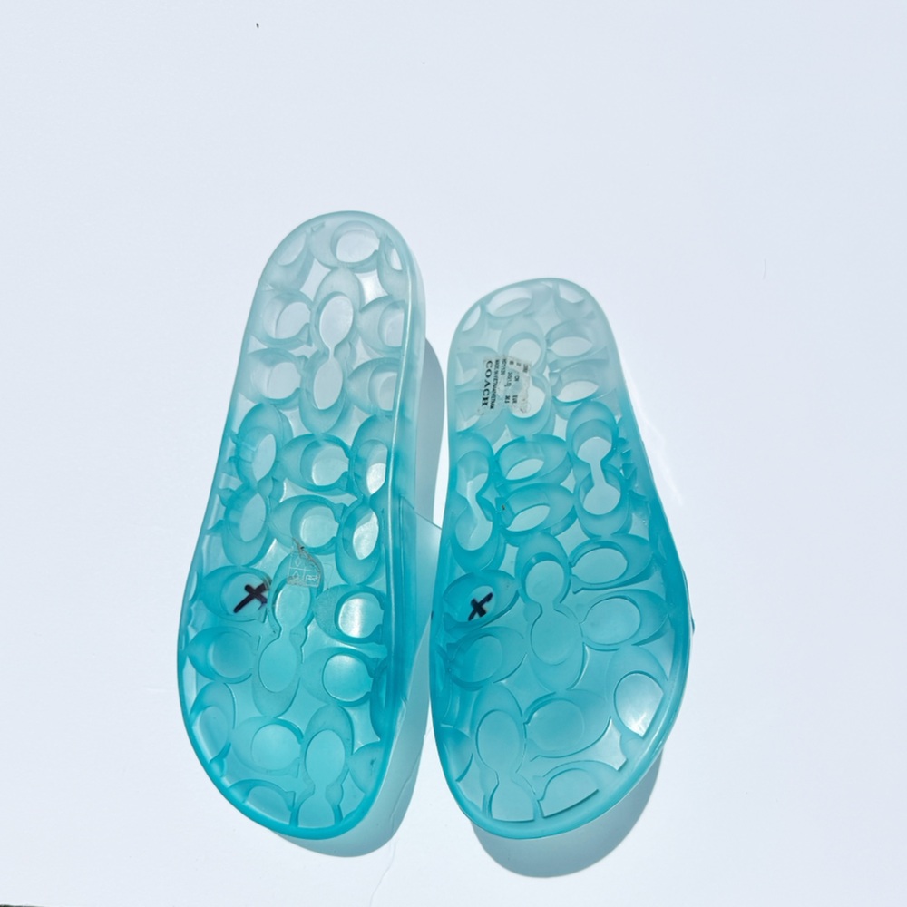 Coach New York Ulyssa Women's Size 8 Jelly Slides Blue #W3750 - Picture 5 of 5